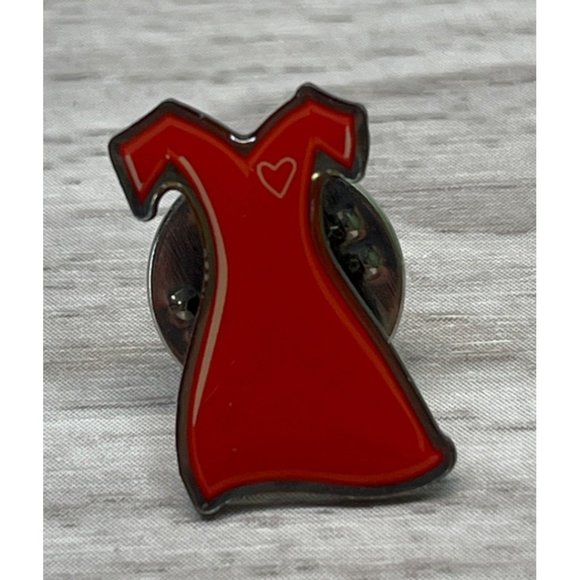 Red Dress Lapel Pin Go Red for Women American Heart Assc Silver Tone AHA - Picture 4 of 6